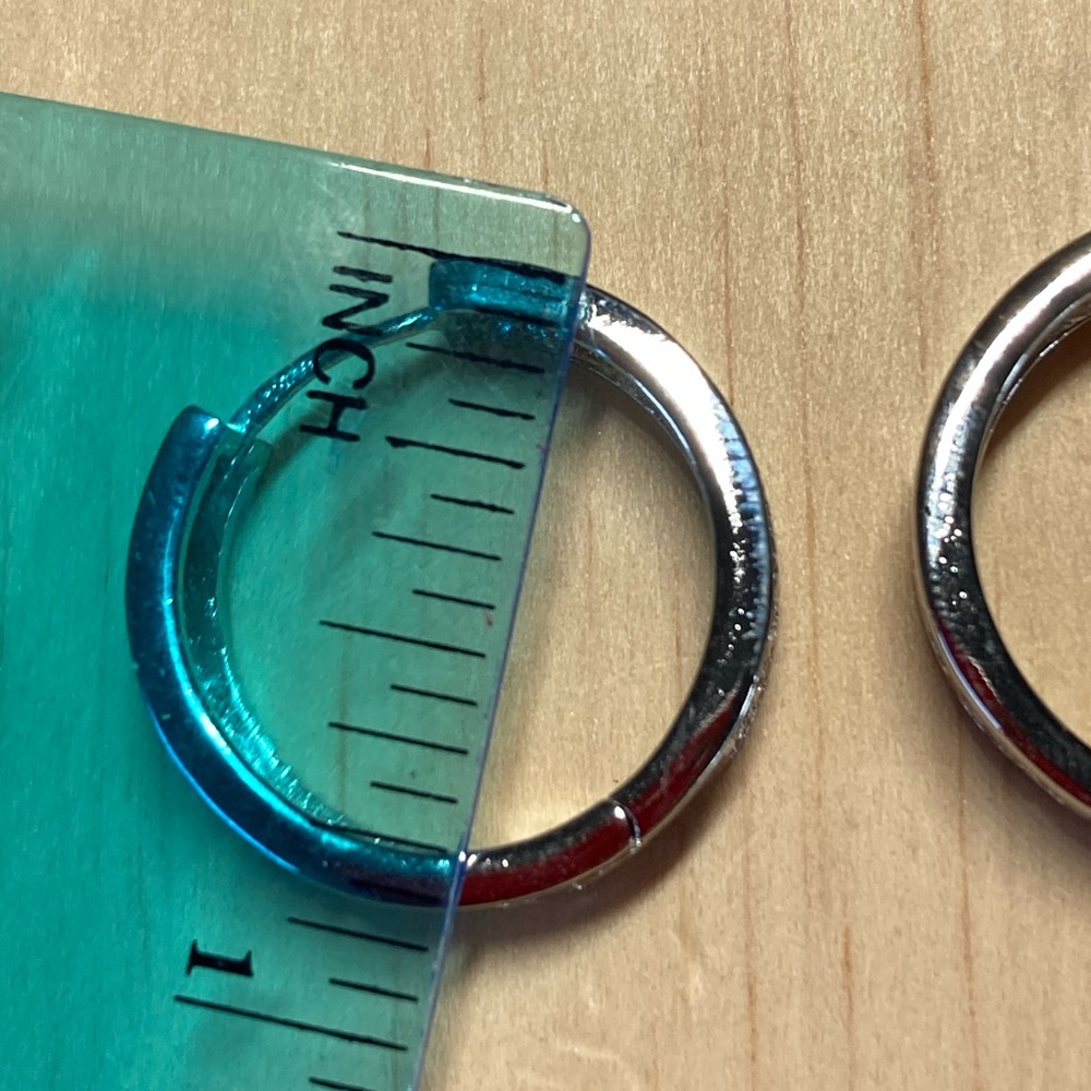 Platinum Plated Hoop Earrings - Picture 4 of 4